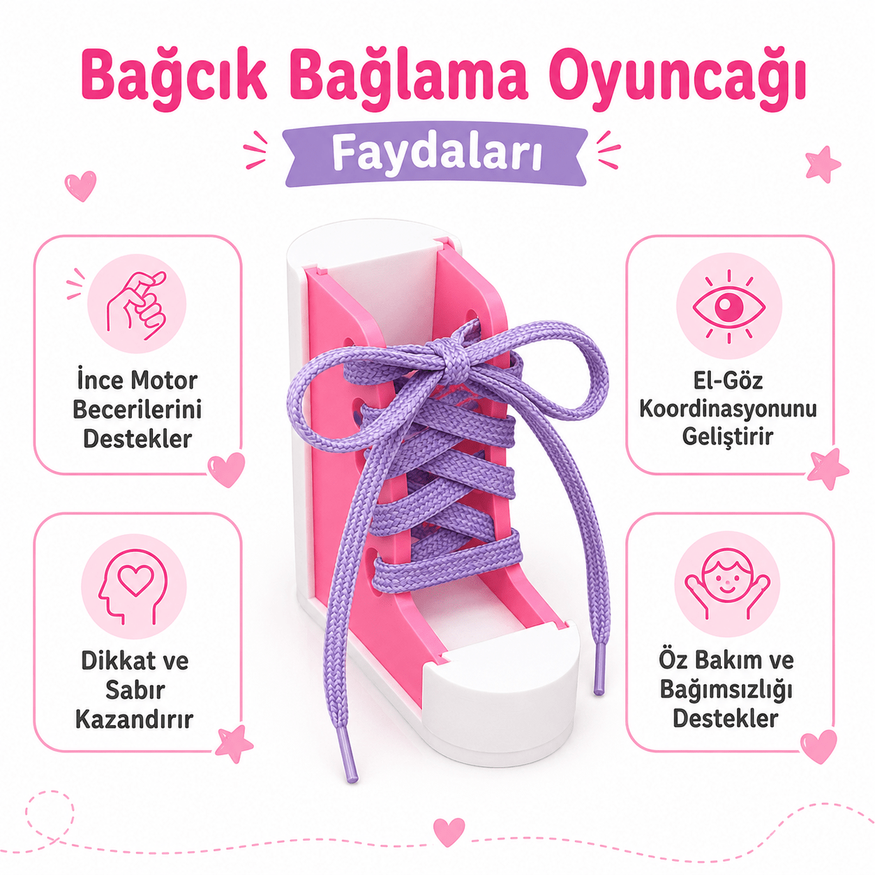 Ayakkabı Bağcık Bağlama Montessori Eğitici Oyuncak - Antiola