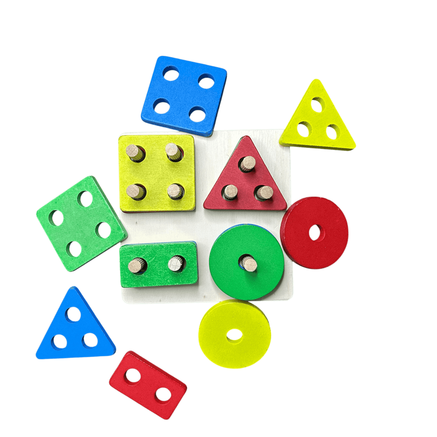 Montessori Kare Ahşap Geometrik Şekiller - Antiola