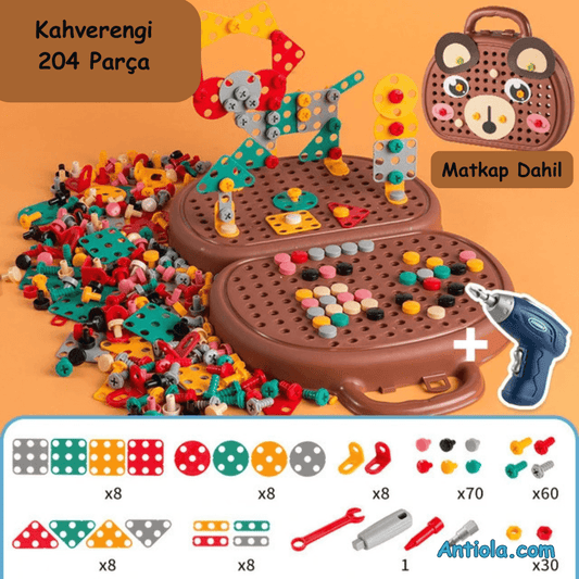 Montessori Toolbox Çocuklar için Tamir Seti - Antiola