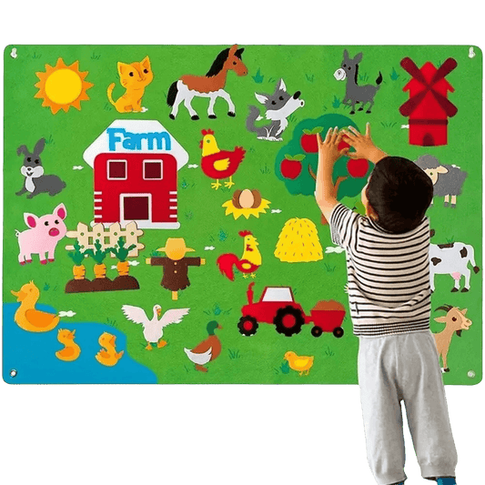 Montessori Keçe Oyun Matı ile Çiftlik Hayvanlarını Keşfedin! - Antiola