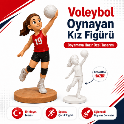 19 Mayıs Sporcu Çocuklar Temalı Boyanabilir Figürler - Antiola