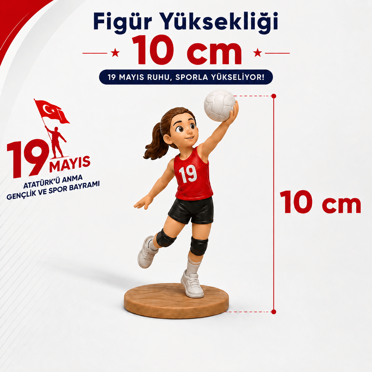 19 Mayıs Sporcu Çocuklar Temalı Boyanabilir Figürler - Antiola