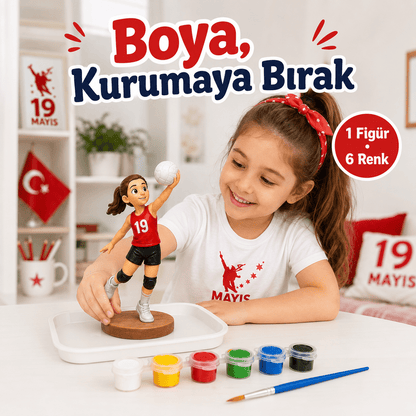 19 Mayıs Sporcu Çocuklar Temalı Boyanabilir Figürler - Antiola