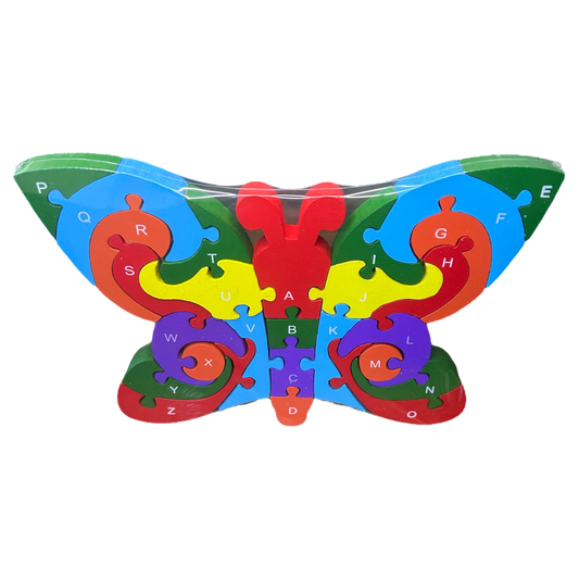 Kelebek Figürlü Yapboz, Ahşap Puzzle Eğitici Oyuncak
