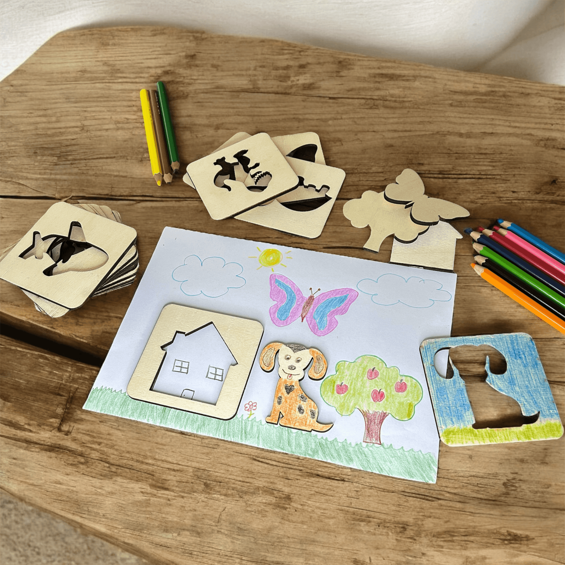 Ahşap Çizim Kartları 15li Paket - Antiola