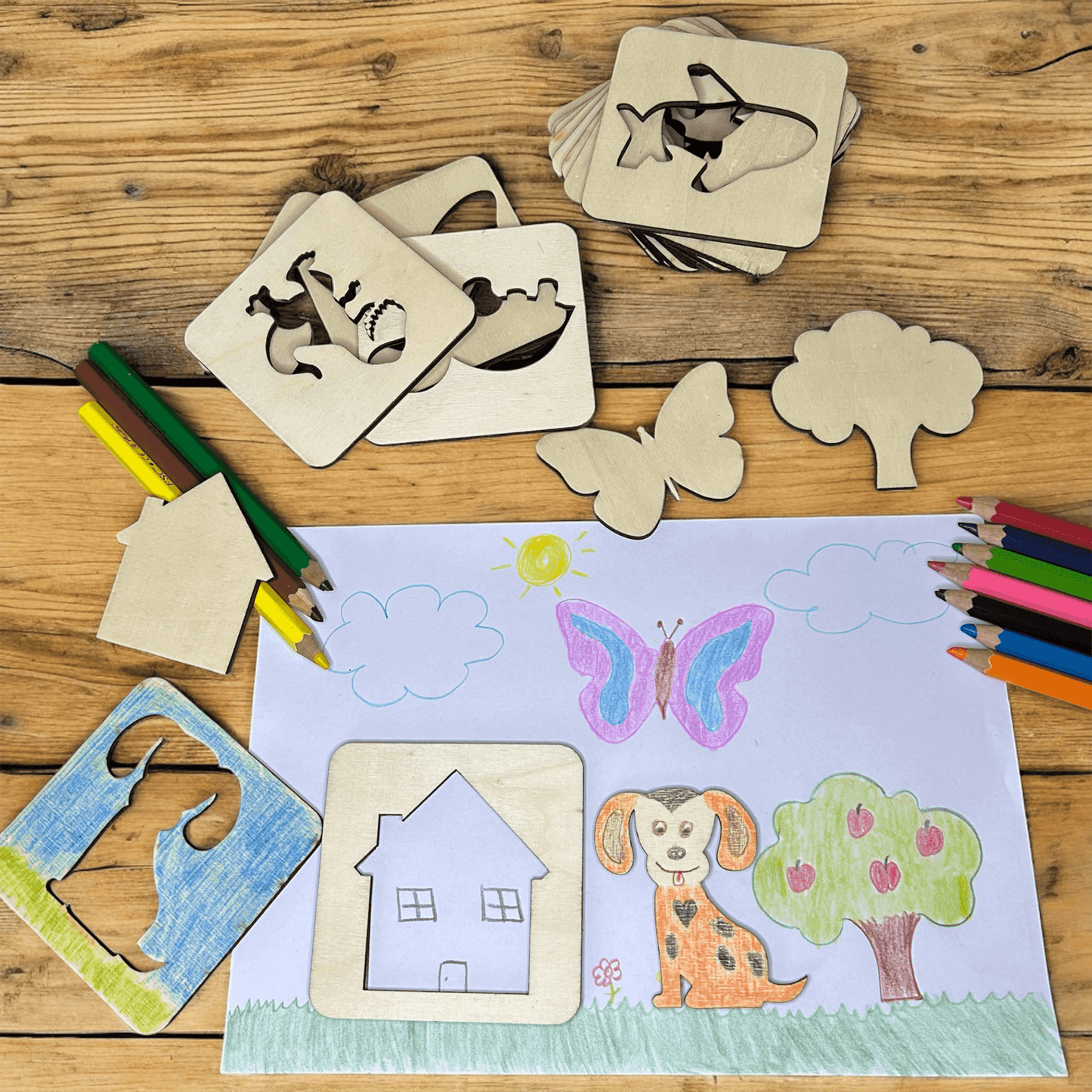 Ahşap Çizim Kartları 15li Paket - Antiola