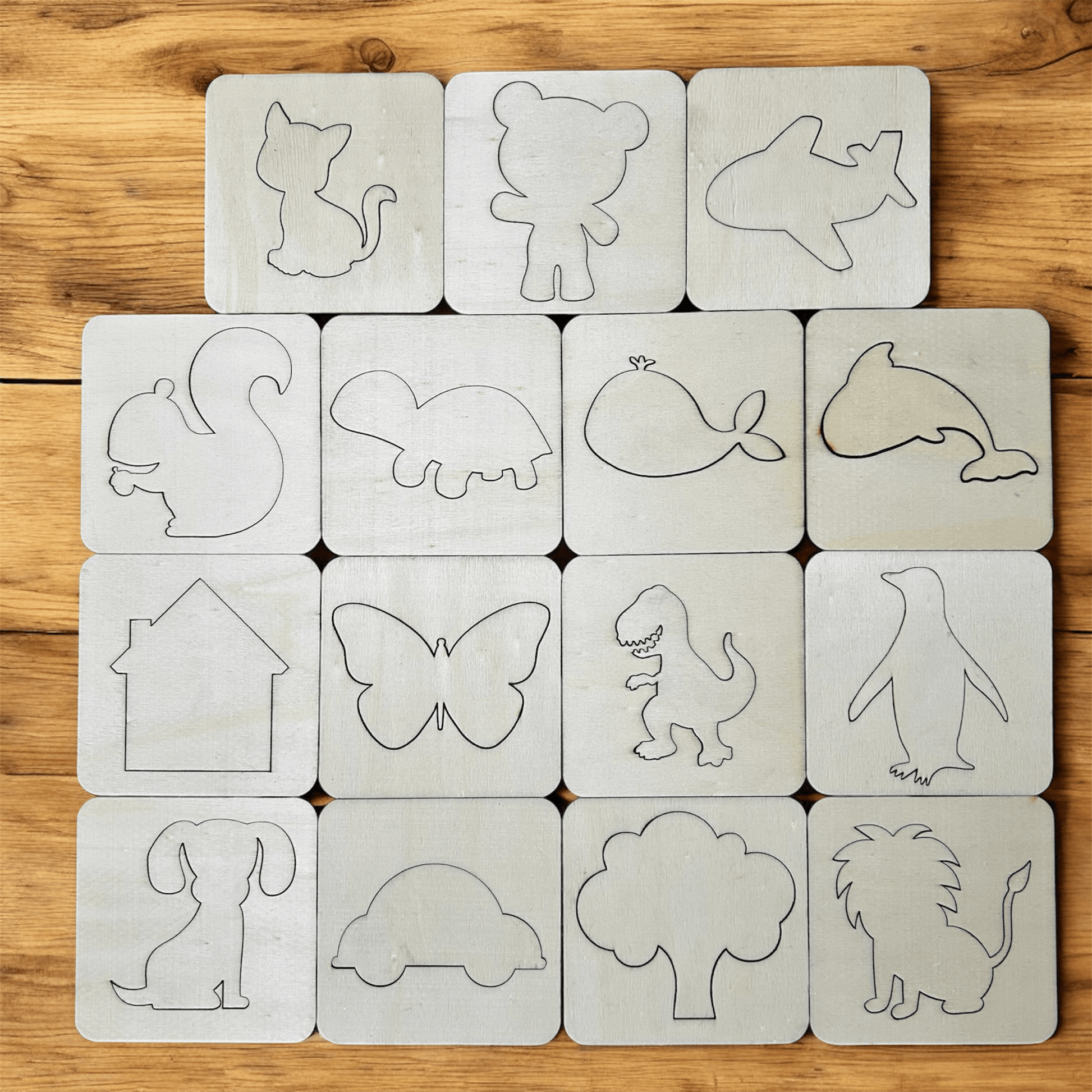 Ahşap Çizim Kartları 15li Paket - Antiola