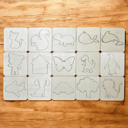 Ahşap Çizim Kartları 15li Paket - Antiola