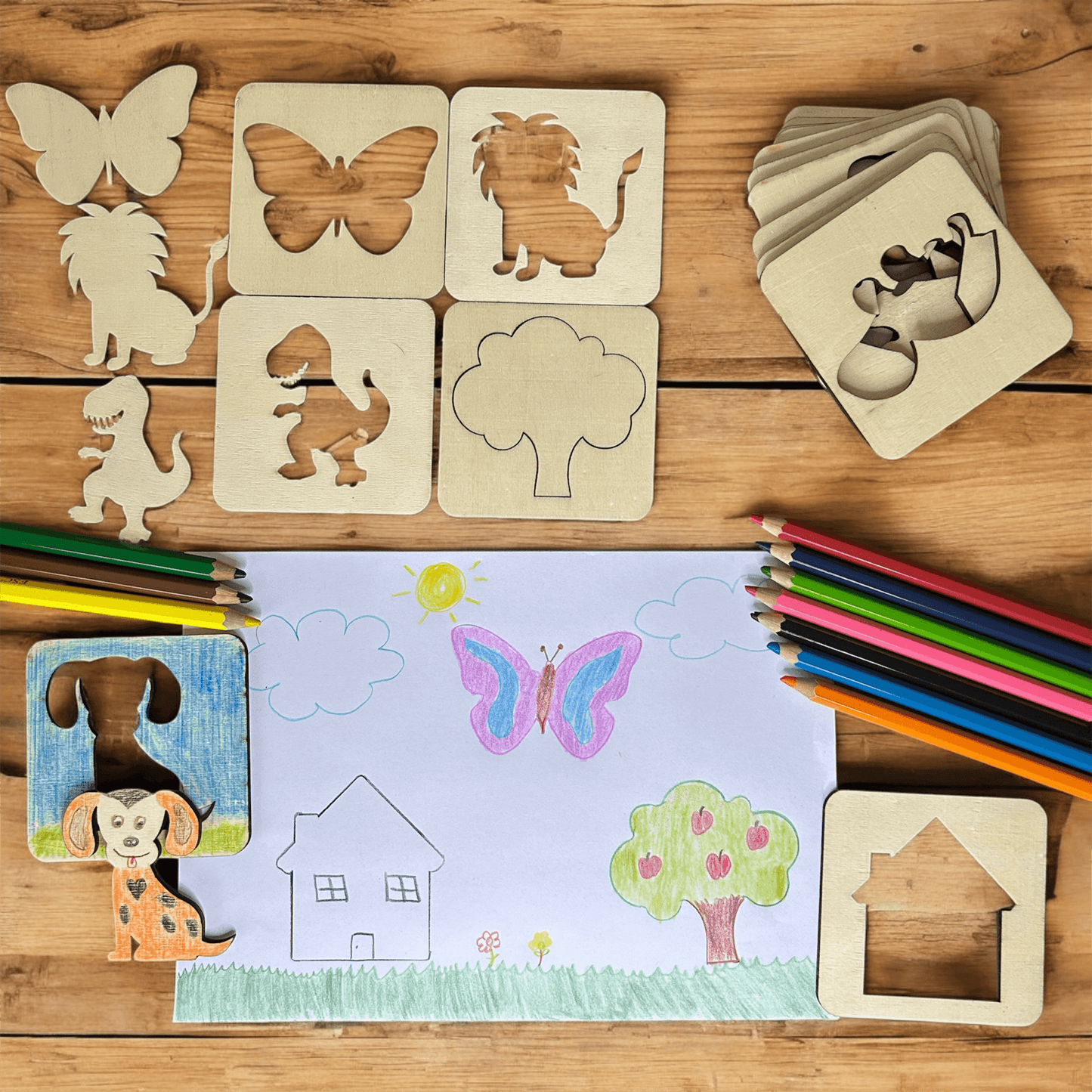 Ahşap Çizim Kartları 15li Paket - Antiola