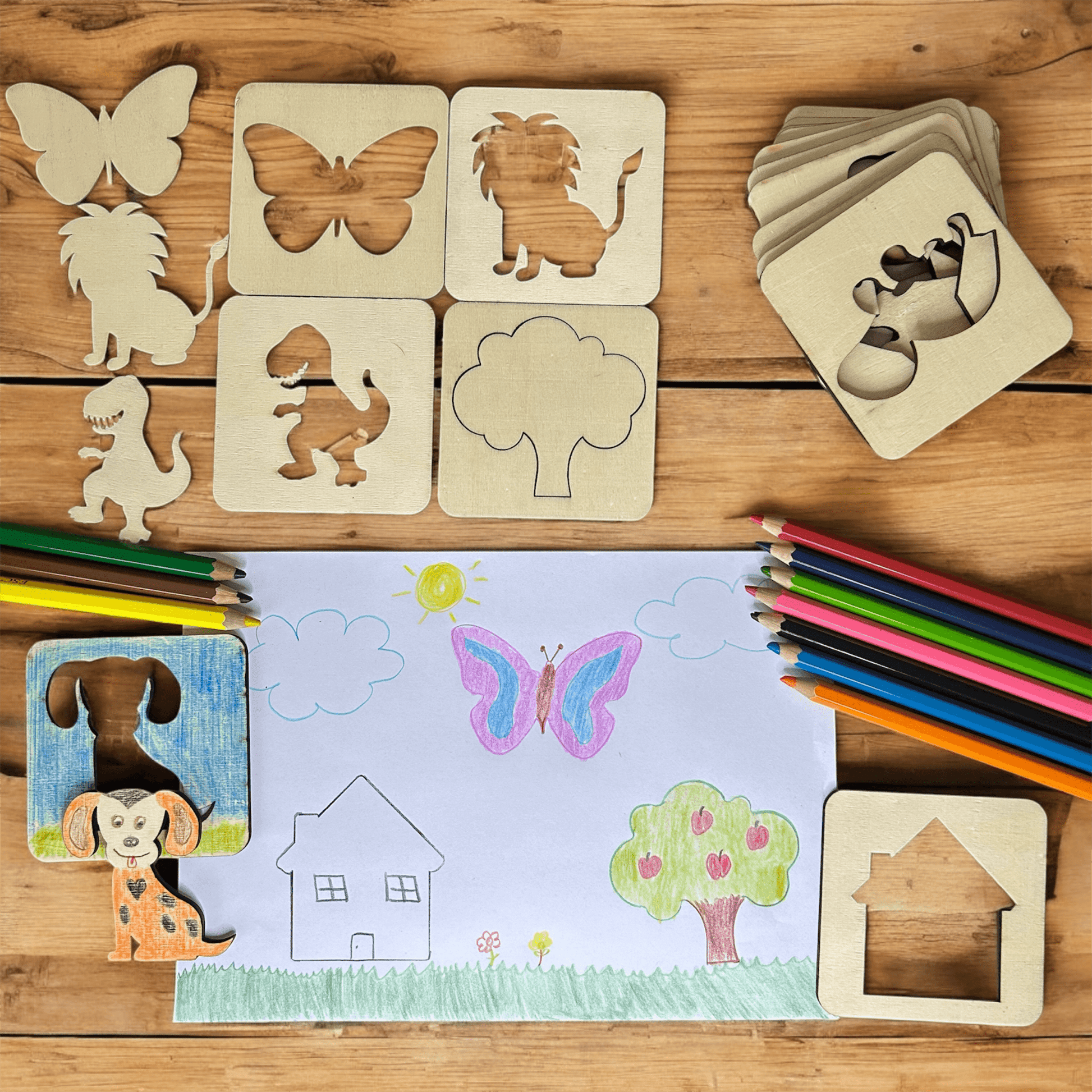 Ahşap Çizim Kartları 15li Paket - Antiola