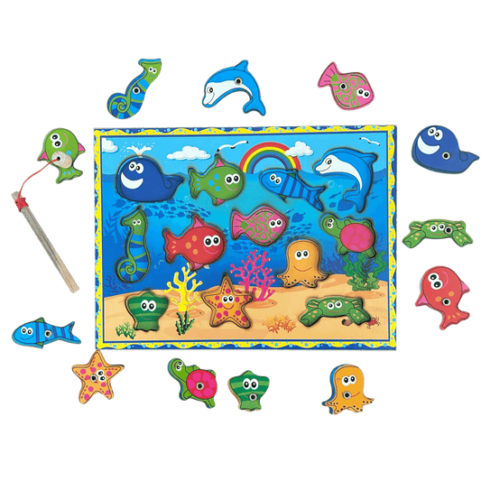 Ahşap, Mıknatıslı Balık Tutma Oyunu - Antiola