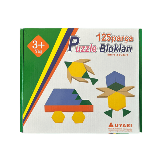 Ahşap Tangram Zeka Oyun Seti - 125 Parça - Antiola