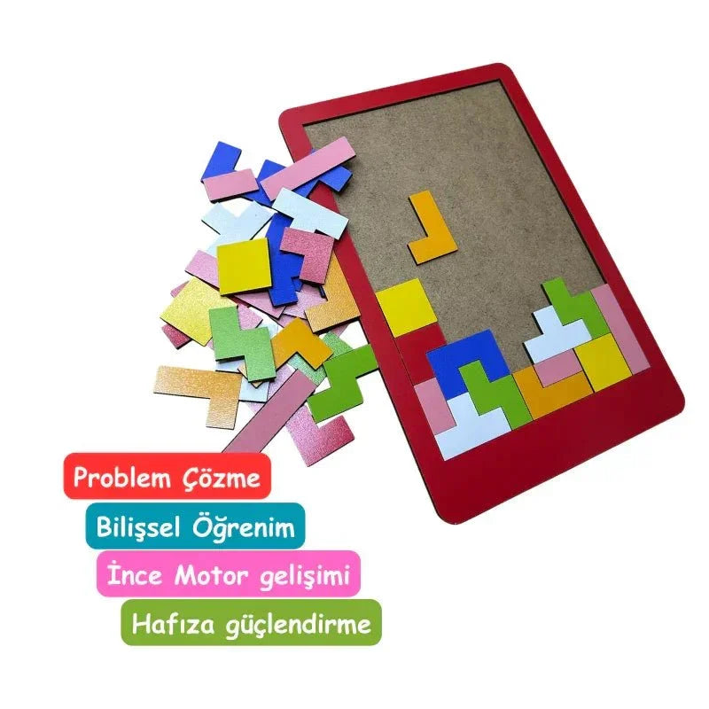 Ahşap Tetris Oyuncağı - Antiola