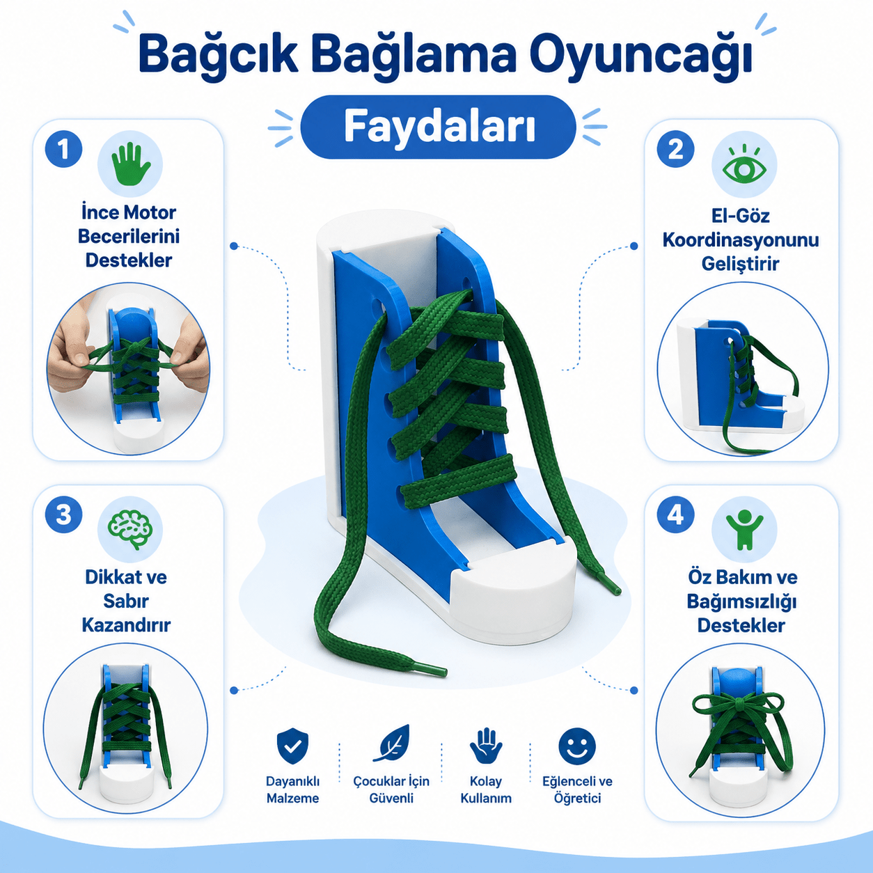Ayakkabı Bağcık Bağlama Montessori Eğitici Oyuncak - Antiola