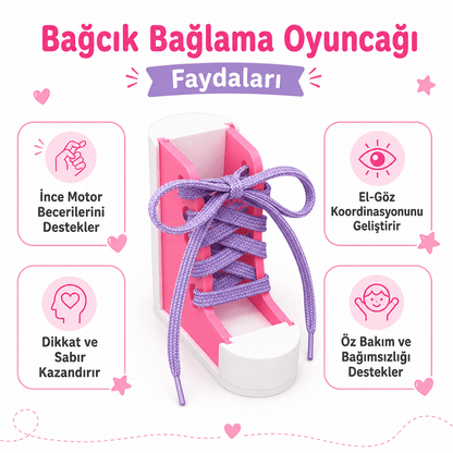 Ayakkabı Bağcık Bağlama Montessori Eğitici Oyuncak - Antiola