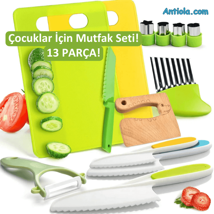 Çocuklar İçin El Kesmeyen Mutfak Araç - Gereçleri - Antiola