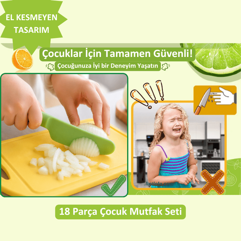 Çocuklar İçin El Kesmeyen Mutfak Araç-Gereçleri - Antiola