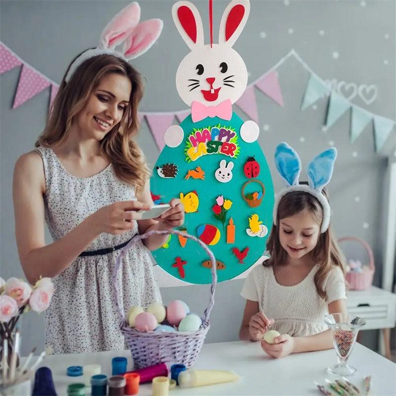 DIY Tavşan Şekilli Keçe Duvar Matı - Antiola