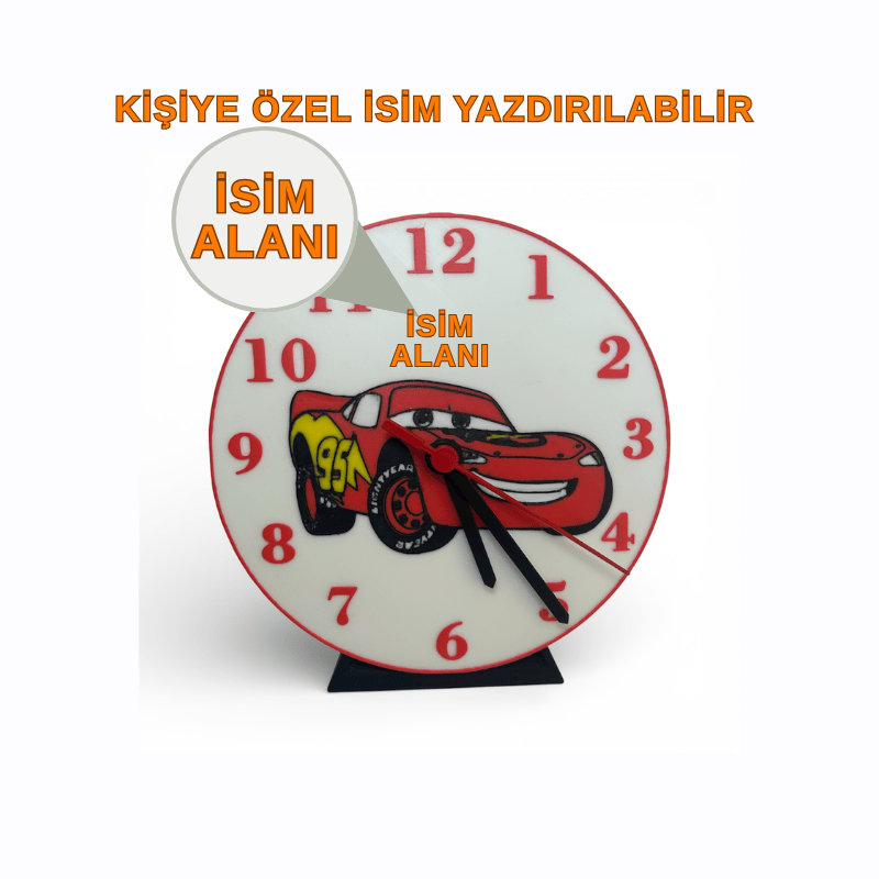 Figürlü Çocuk Masaüstü Saati | Duvara Asılabilir | Özel İsim Yazılabilir - Antiola