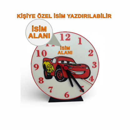 Figürlü Çocuk Masaüstü Saati | Duvara Asılabilir | Özel İsim Yazılabilir - Antiola