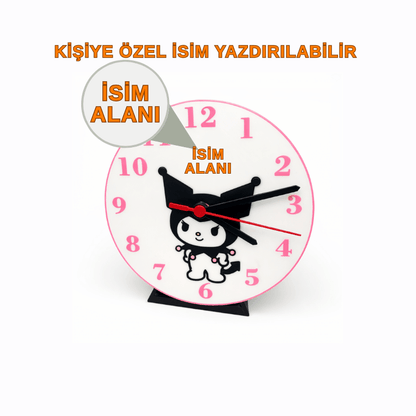Figürlü Çocuk Masaüstü Saati | Duvara Asılabilir | Özel İsim Yazılabilir - Antiola