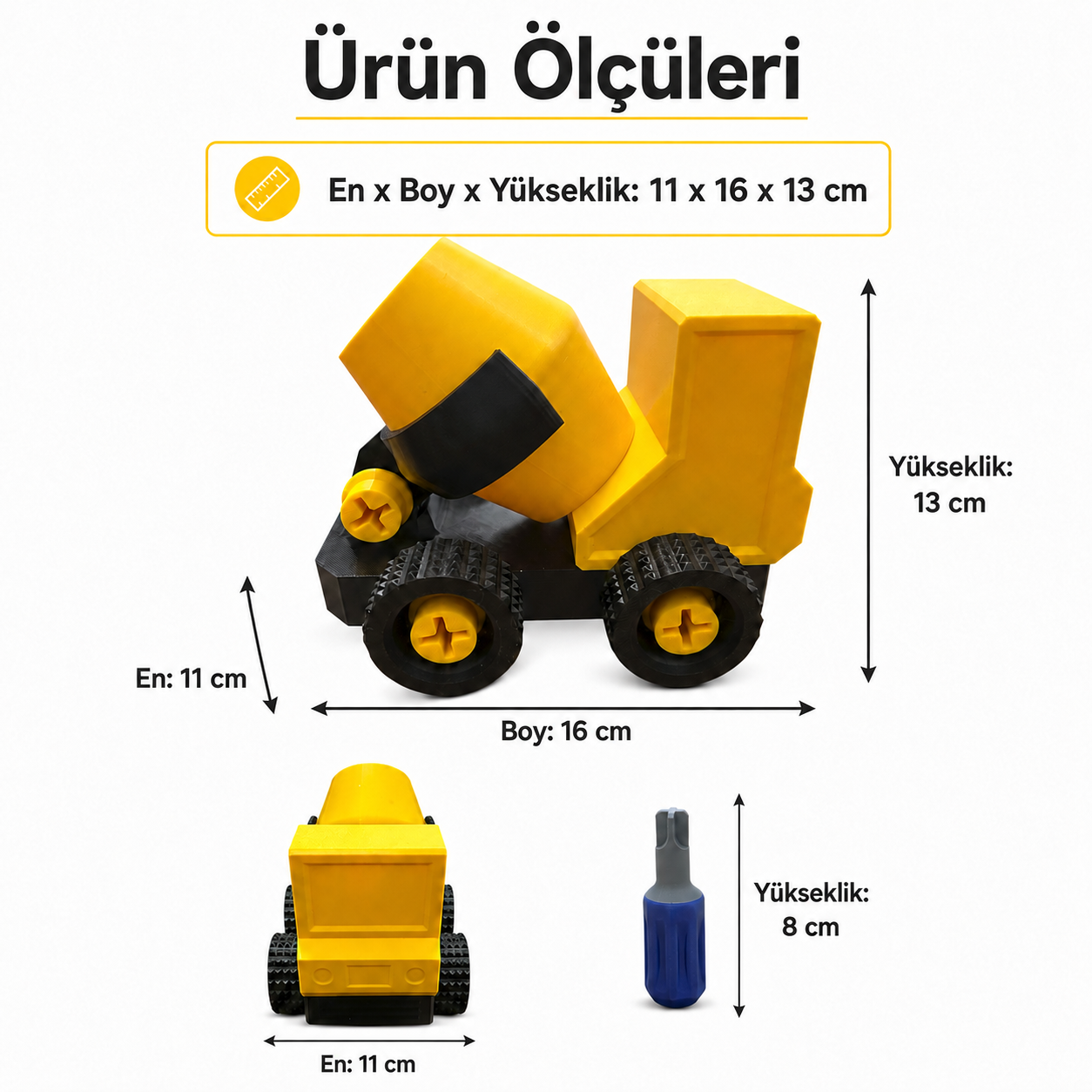 Söktak Beton Mikseri | Kum Karıştırma Plaj Oyuncağı | İnşaat Araçları, STEM