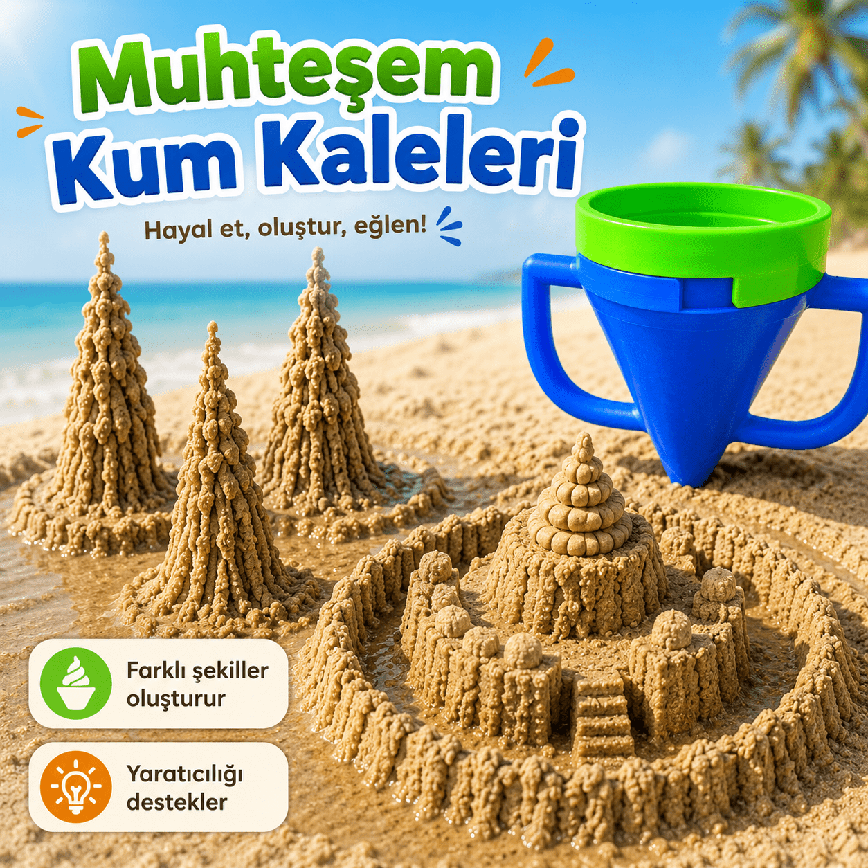 Kum ve Su Dökme Hunisi Plaj Oyuncağı - Antiola