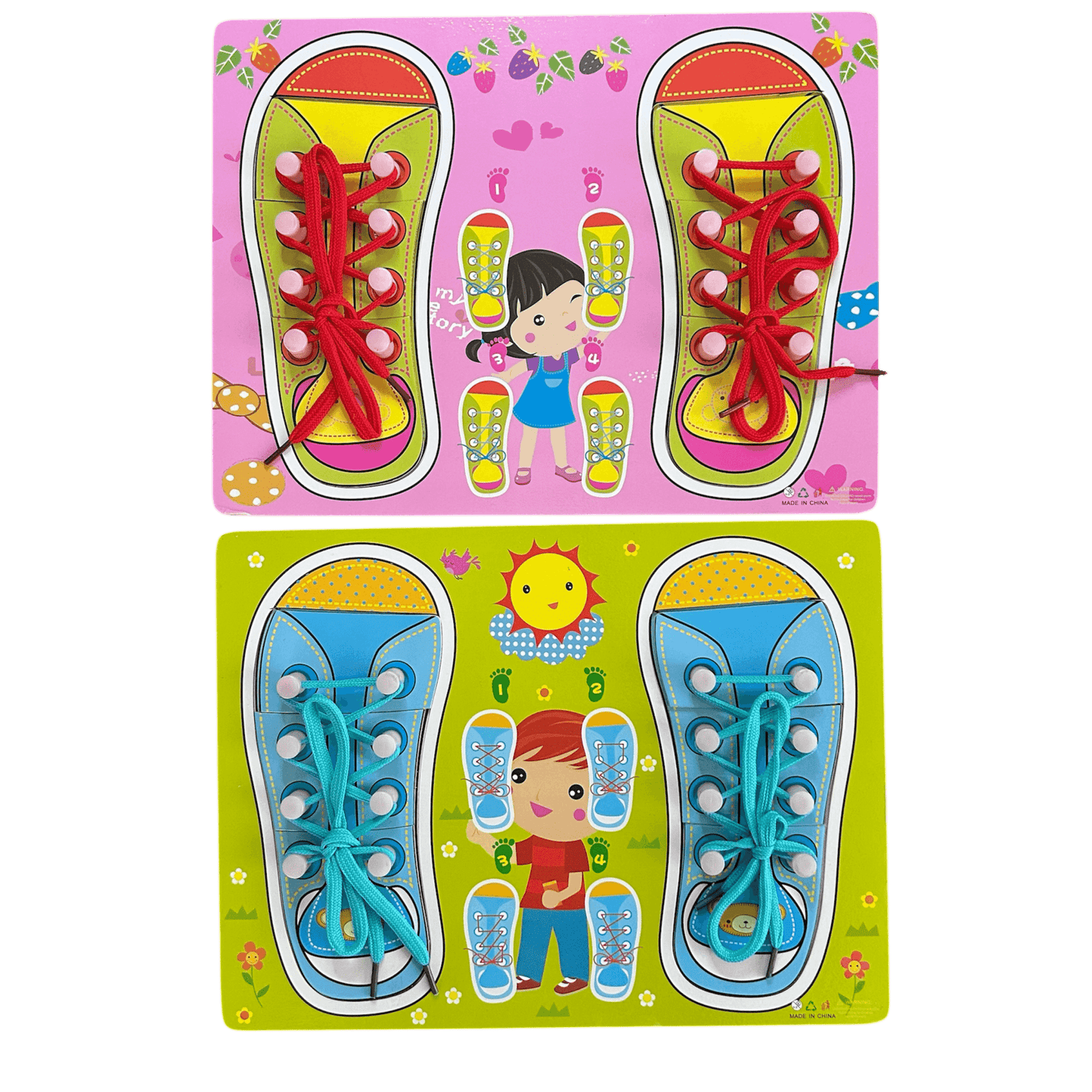 Montessori Bağcık Bağlama, İnce Motor, Duyusal Gelişim Oyuncağı - Antiola