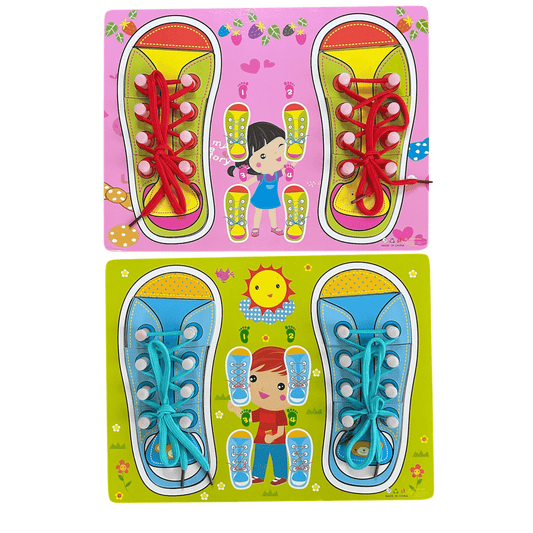 Montessori Bağcık Bağlama, İnce Motor, Duyusal Gelişim Oyuncağı - Antiola