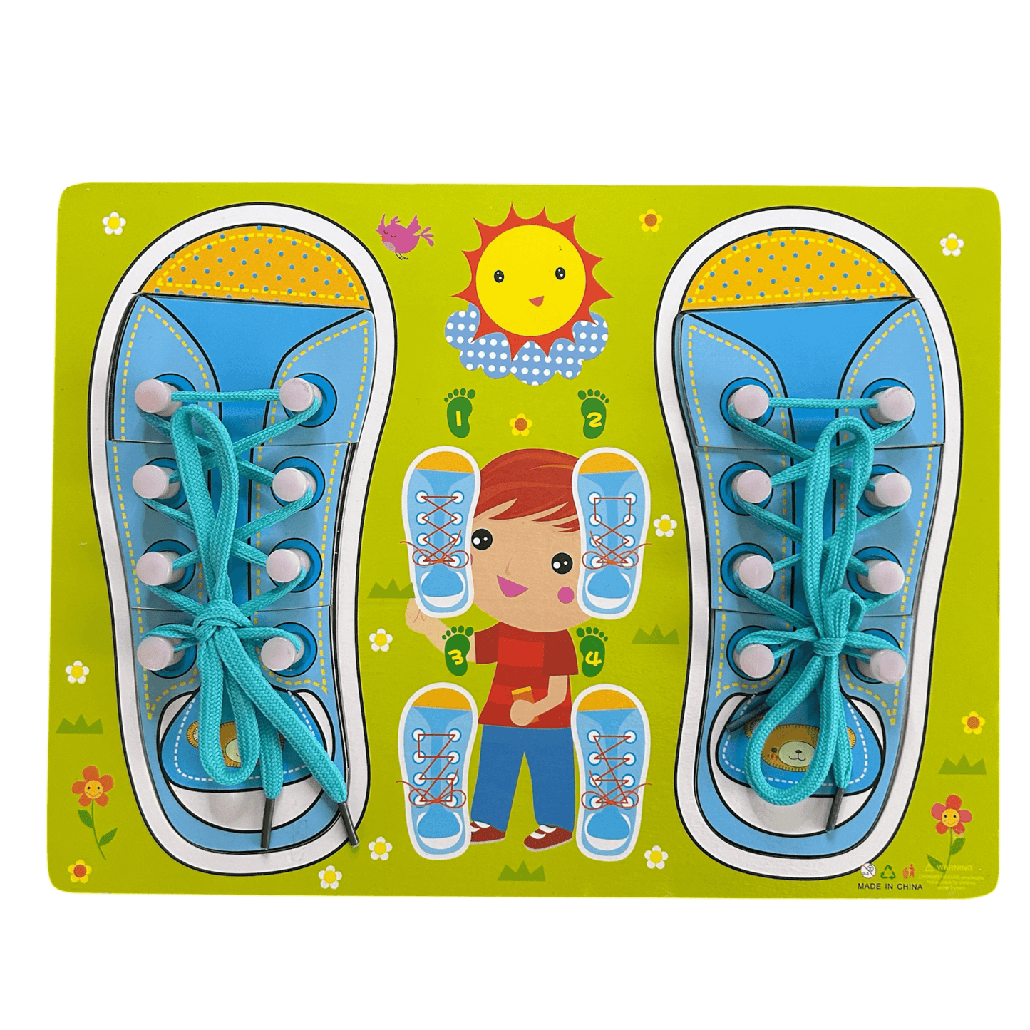 Montessori Bağcık Bağlama, İnce Motor, Duyusal Gelişim Oyuncağı - Antiola