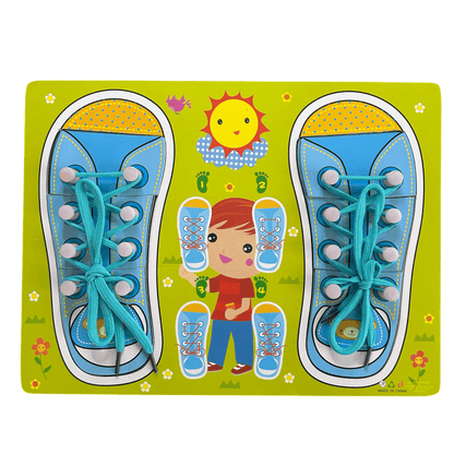 Montessori Bağcık Bağlama, İnce Motor, Duyusal Gelişim Oyuncağı - Antiola