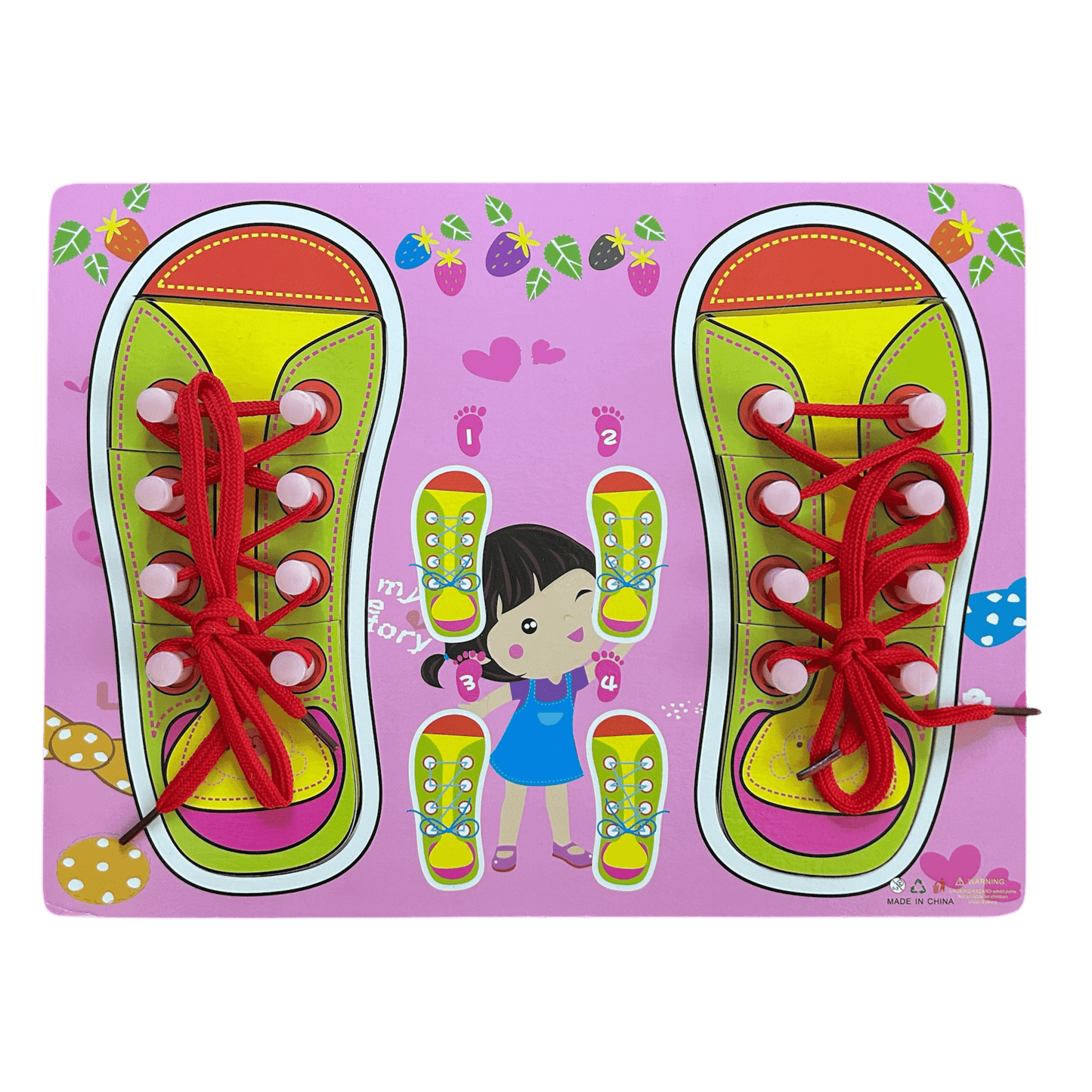 Montessori Bağcık Bağlama, İnce Motor, Duyusal Gelişim Oyuncağı - Antiola