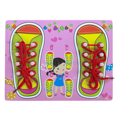 Montessori Bağcık Bağlama, İnce Motor, Duyusal Gelişim Oyuncağı - Antiola