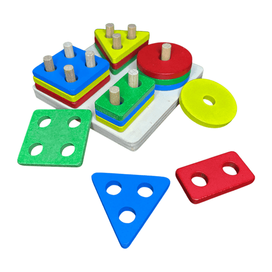 Montessori Kare Ahşap Geometrik Şekiller - Antiola