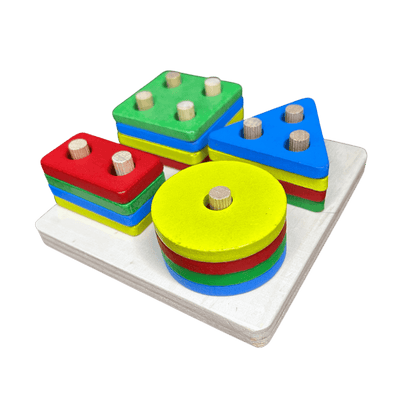 Montessori Kare Ahşap Geometrik Şekiller - Antiola