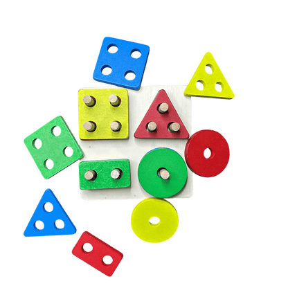 Montessori Kare Ahşap Geometrik Şekiller - Antiola