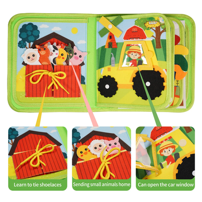 Montessori Keçe Aktivite Kitabı | Çiftlik Temalı Eğitici Oyuncak - Antiola