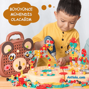 Montessori Toolbox Çocuklar için Tamir Seti - Antiola