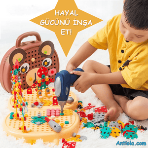 Montessori Toolbox Çocuklar için Tamir Seti - Antiola