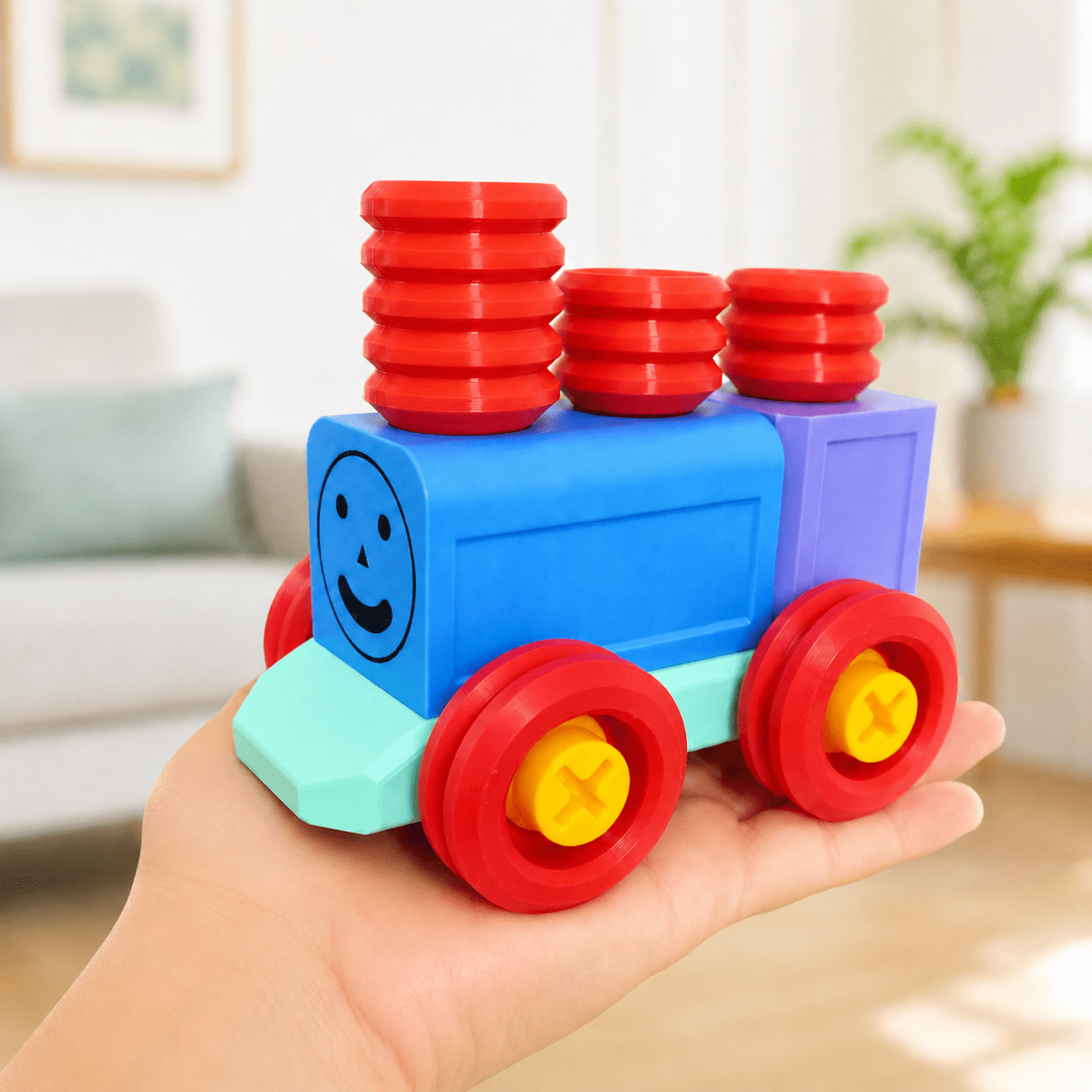 Sök Tak Vidalı Tren Oyuncak Seti | Tornavidalı Eğitici Montaj Oyuncağı - Antiola