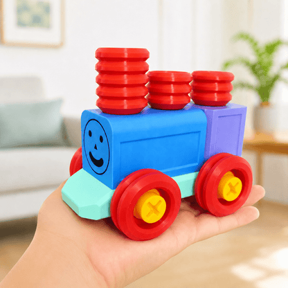 Sök Tak Vidalı Tren Oyuncak Seti | Tornavidalı Eğitici Montaj Oyuncağı - Antiola