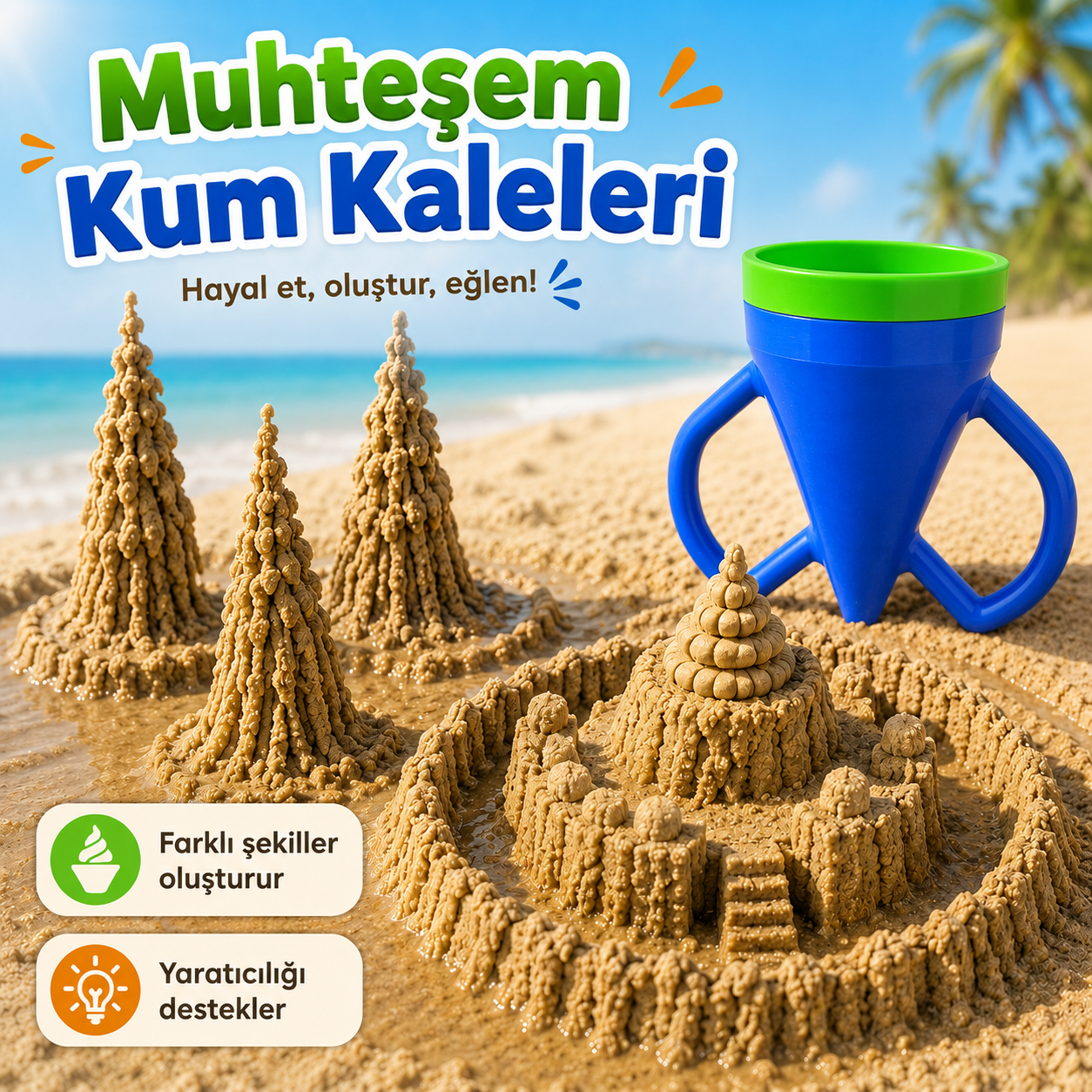 Kum ve Su Dökme Hunisi Plaj Oyuncağı