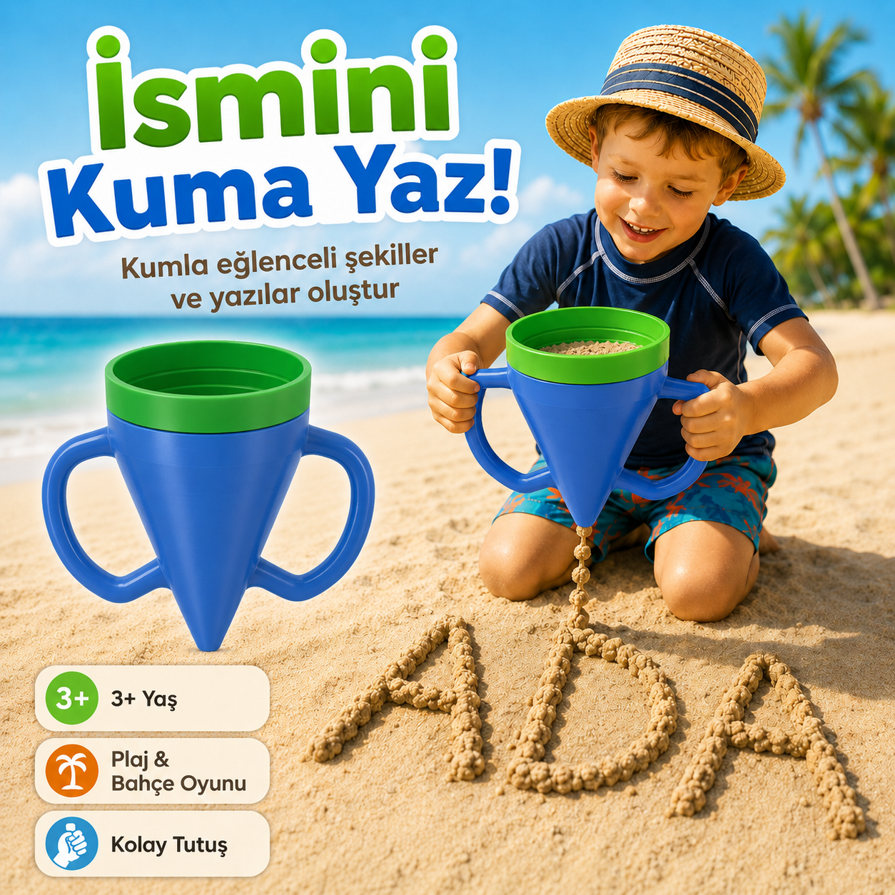Kum ve Su Dökme Hunisi Plaj Oyuncağı