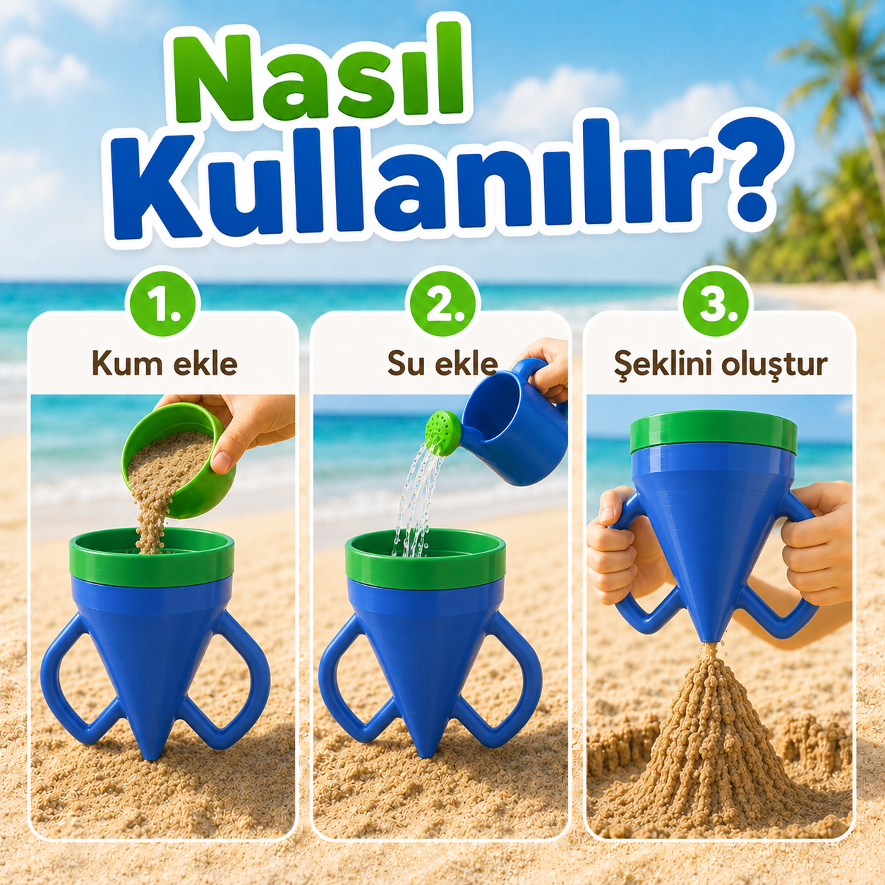 Kum ve Su Dökme Hunisi Plaj Oyuncağı