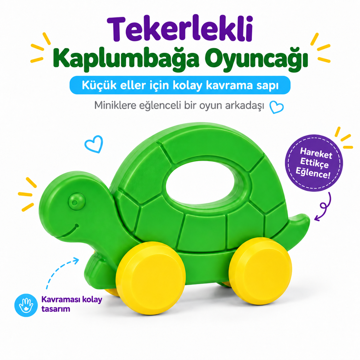 Tekerlekli Yuvarlanan Kaplumbağa Oyuncağı