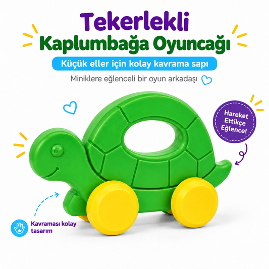 Tekerlekli Yuvarlanan Kaplumbağa Oyuncağı