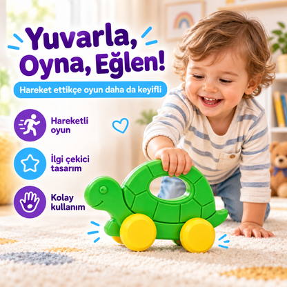 Tekerlekli Yuvarlanan Kaplumbağa Oyuncağı