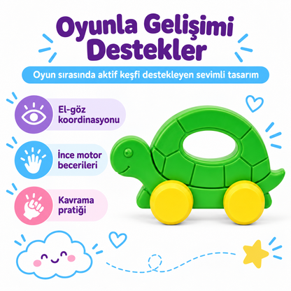 Tekerlekli Yuvarlanan Kaplumbağa Oyuncağı