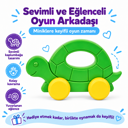Tekerlekli Yuvarlanan Kaplumbağa Oyuncağı