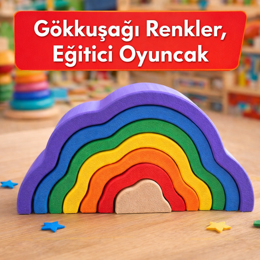 Waldorf Montessori Gökkuşağı | Renkleri Öğren 8 Parça | 1+ Yaş Eğitici Oyuncak - Antiola